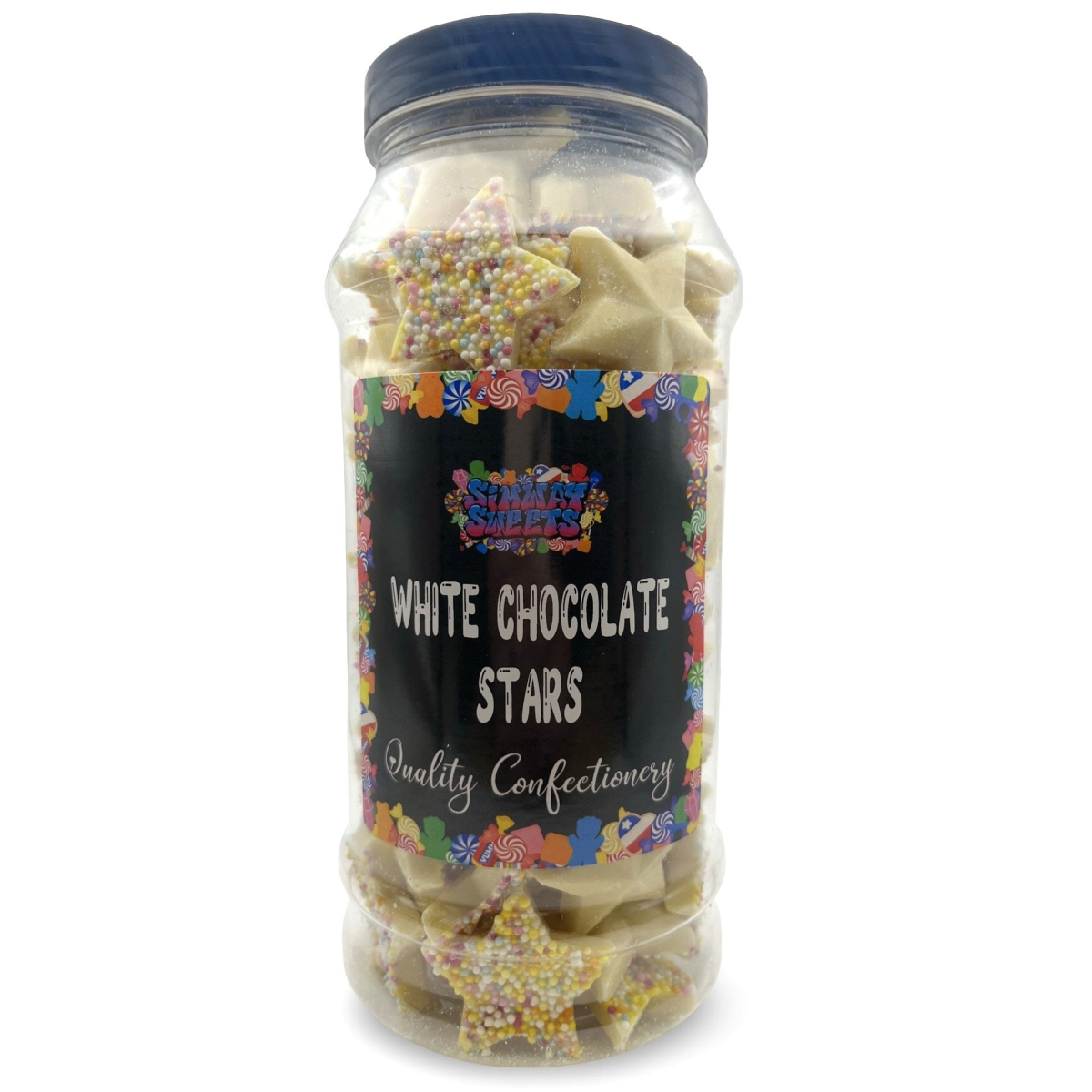 White Chocolate Jazzies Stars Retro Sweets Gift Jar - 545g