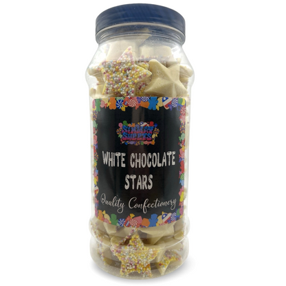 White Chocolate Jazzies Stars Retro Sweets Gift Jar - 545g