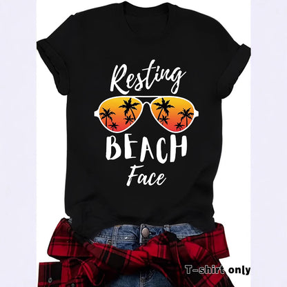 Slogan T Shirt - Resting Beach Face