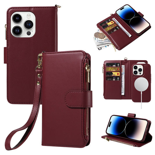 Iphone Case - Fits Various 11 - 15 Models - Includes Card and Coin Holder - various colours