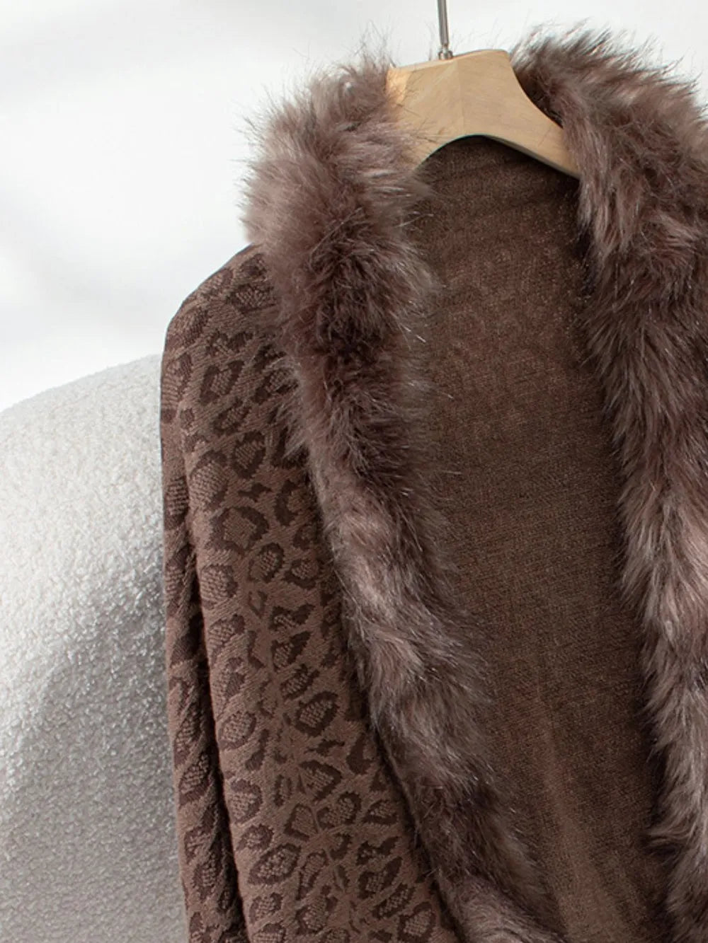 Leopard Open Front Long Sleeve Poncho - Various Colours