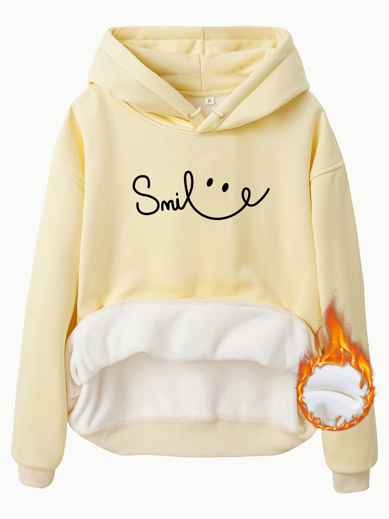 Fleece Lined Hoodie - Smile