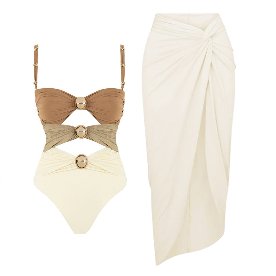 Women's Swimsuit One Piece with matching Cover Up Skirt - various colours