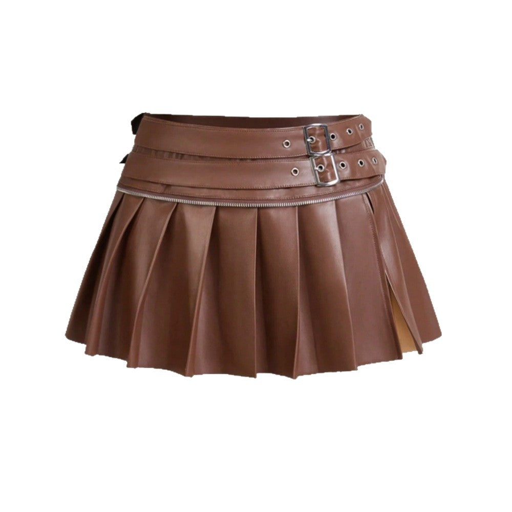 Faux Leather PU Pleated Skirt - Various Colours