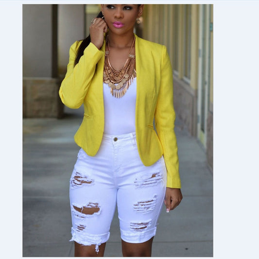 Women's High Waist Ripped Denim Shorts