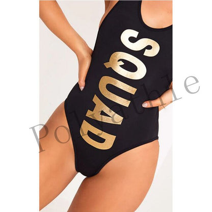 Swim Suit One Piece Bride Squad