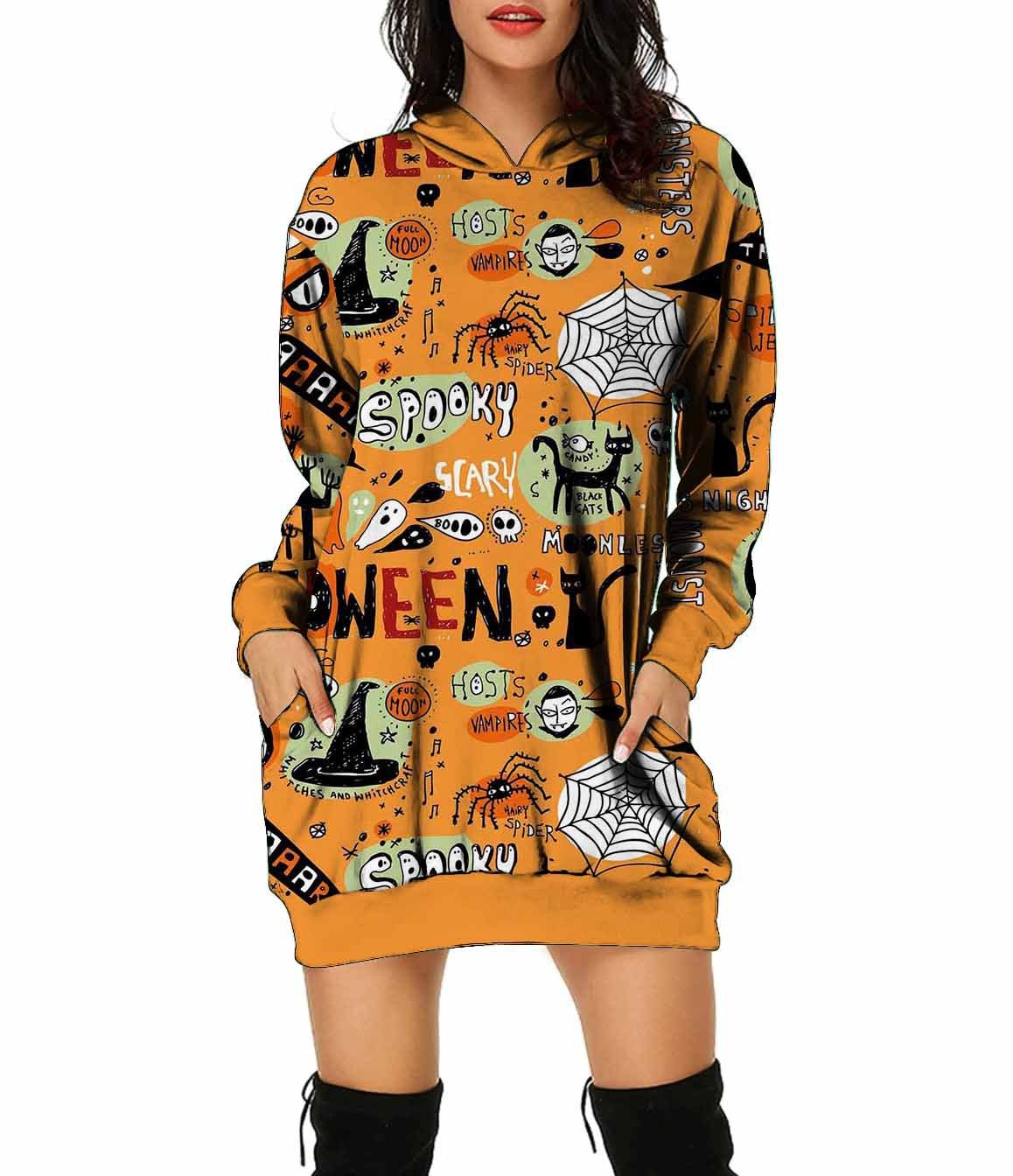 Halloween Hoodie Sweater Dress