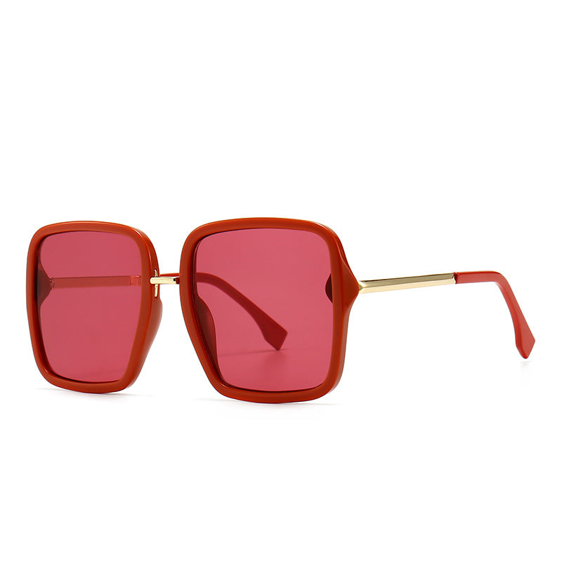 Ladies Oversized Square Narrow Frame Sunglasses - various colours