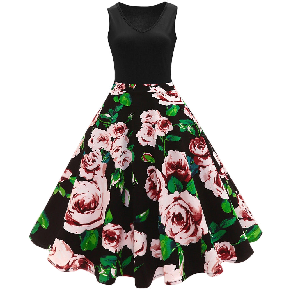 Women's Dress Floral Print A-Line Flared Skirt - Plus Size - Various Colours