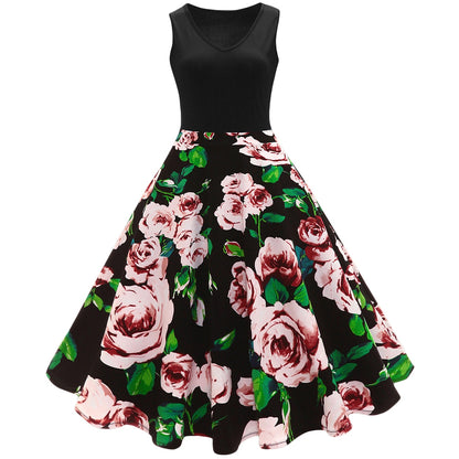 Women's Dress Floral Print A-Line Flared Skirt - Plus Size - Various Colours