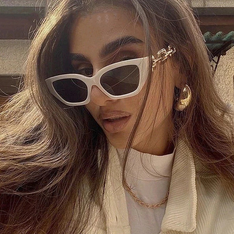 Ladies Cateye Chain Arm Sunglasses - various colours