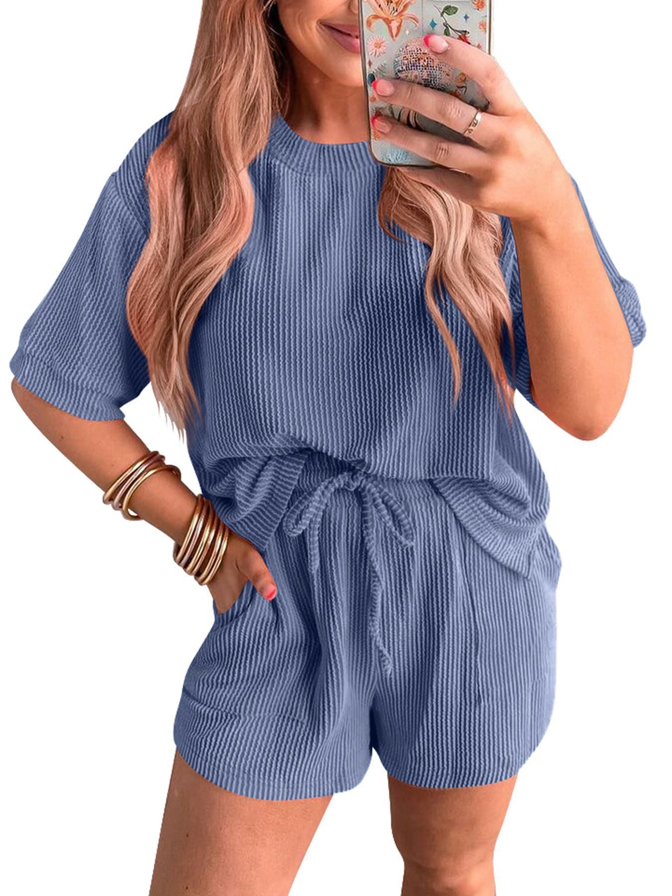 Women's 2 piece loungewear set tshirt & short