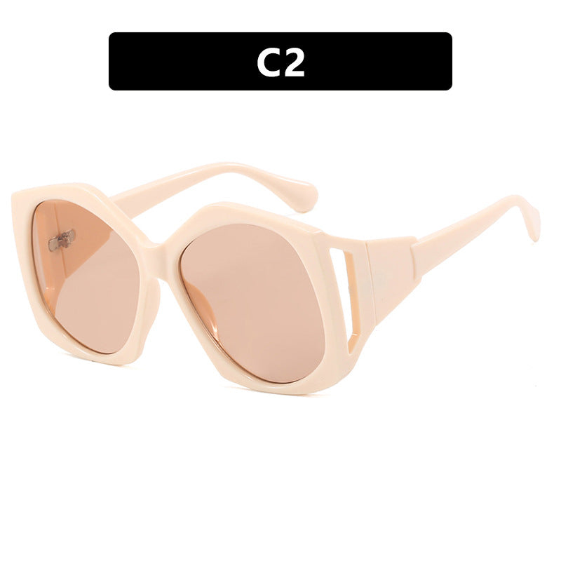 Ladies Large Frame Polygon Sunglasses - various colours