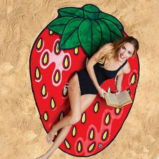Round Beach Towel with Various Food Designs