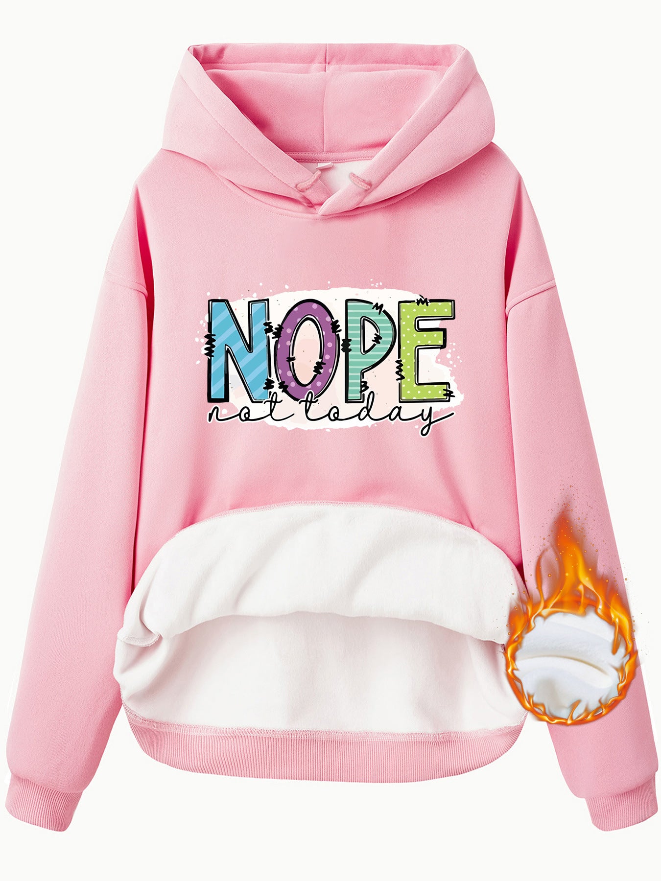 Women's Slogan Hoodie - Nope Not Today
