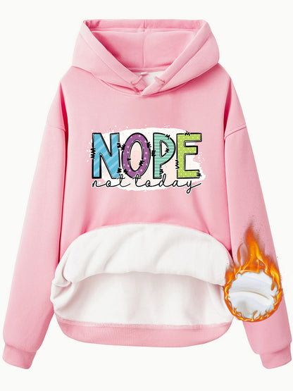 Women's Slogan Hoodie - Nope Not Today