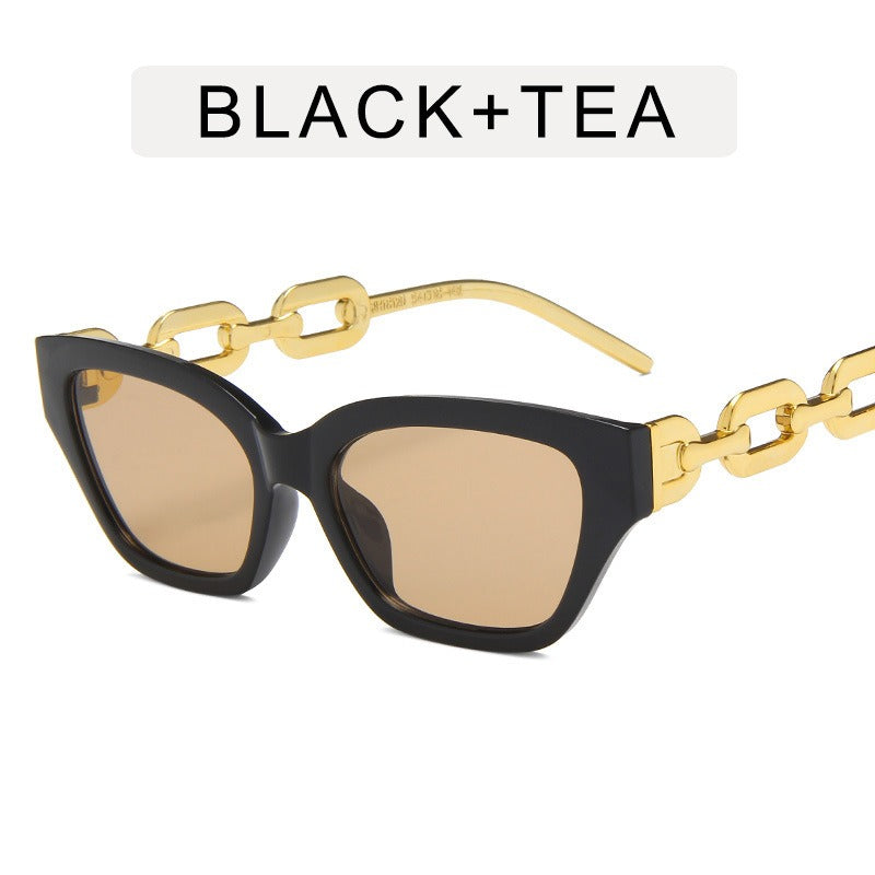 Ladies Cateye Chain Arm Sunglasses - various colours