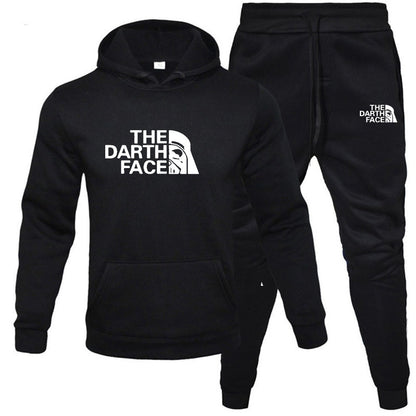 Men's Hoodie and Tracksuit Bottom Set - The Darth Face