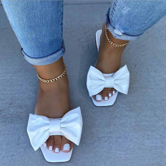 Women's Bow Knot Flat Slip On Sandal