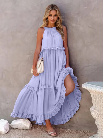 Women's Ruffled Tiered Maxi Dress - various colours