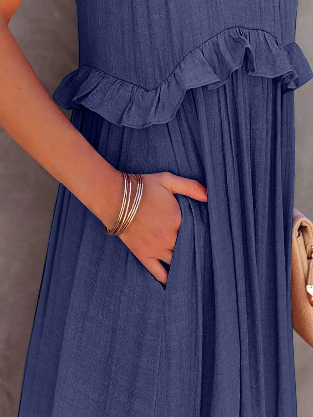 Women's Ruffled Tiered Maxi Dress - various colours