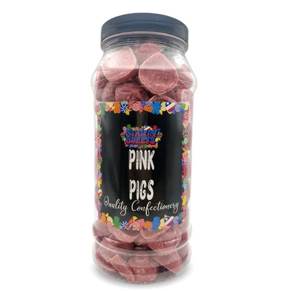 Pink Porky Pigs Chocolate Retro Sweets Gift Jar - 700g