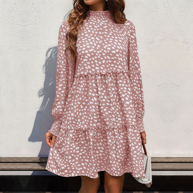 Leopard Print Long Sleeve Dress - Various Colours