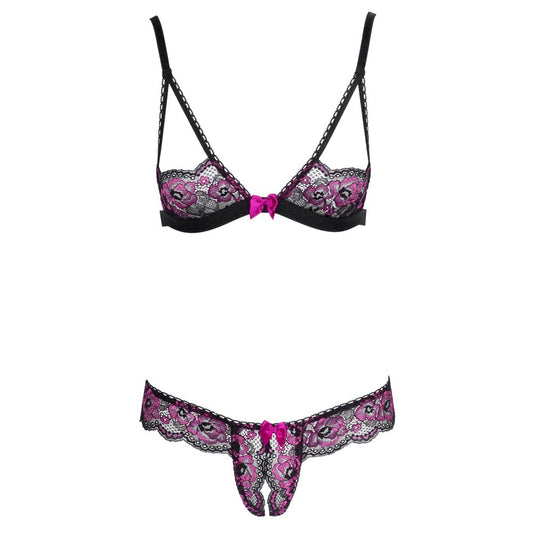 Cottelli Crotchless Bra And Brief Set