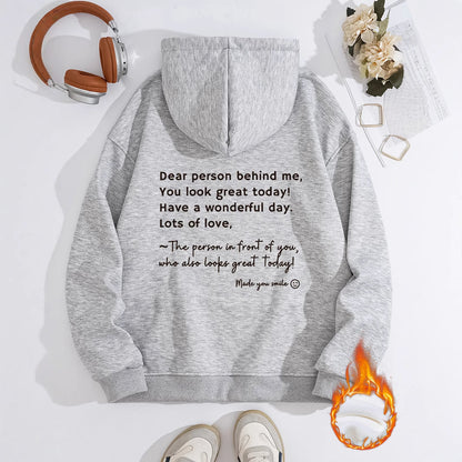 Fleece Lined Hoodie - Made You Smile
