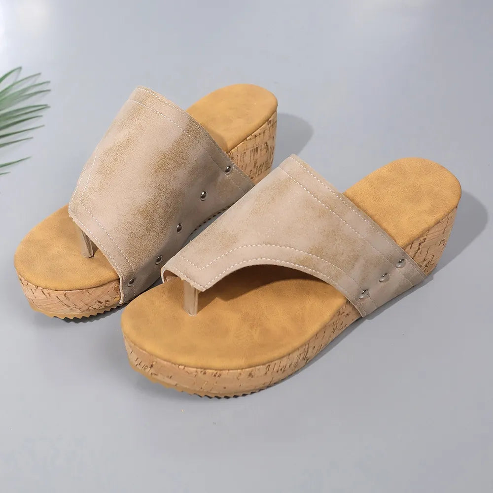 Women's PU Leather Wedge Sandal