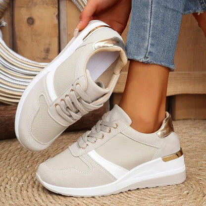Lace Up Wedge Trainers