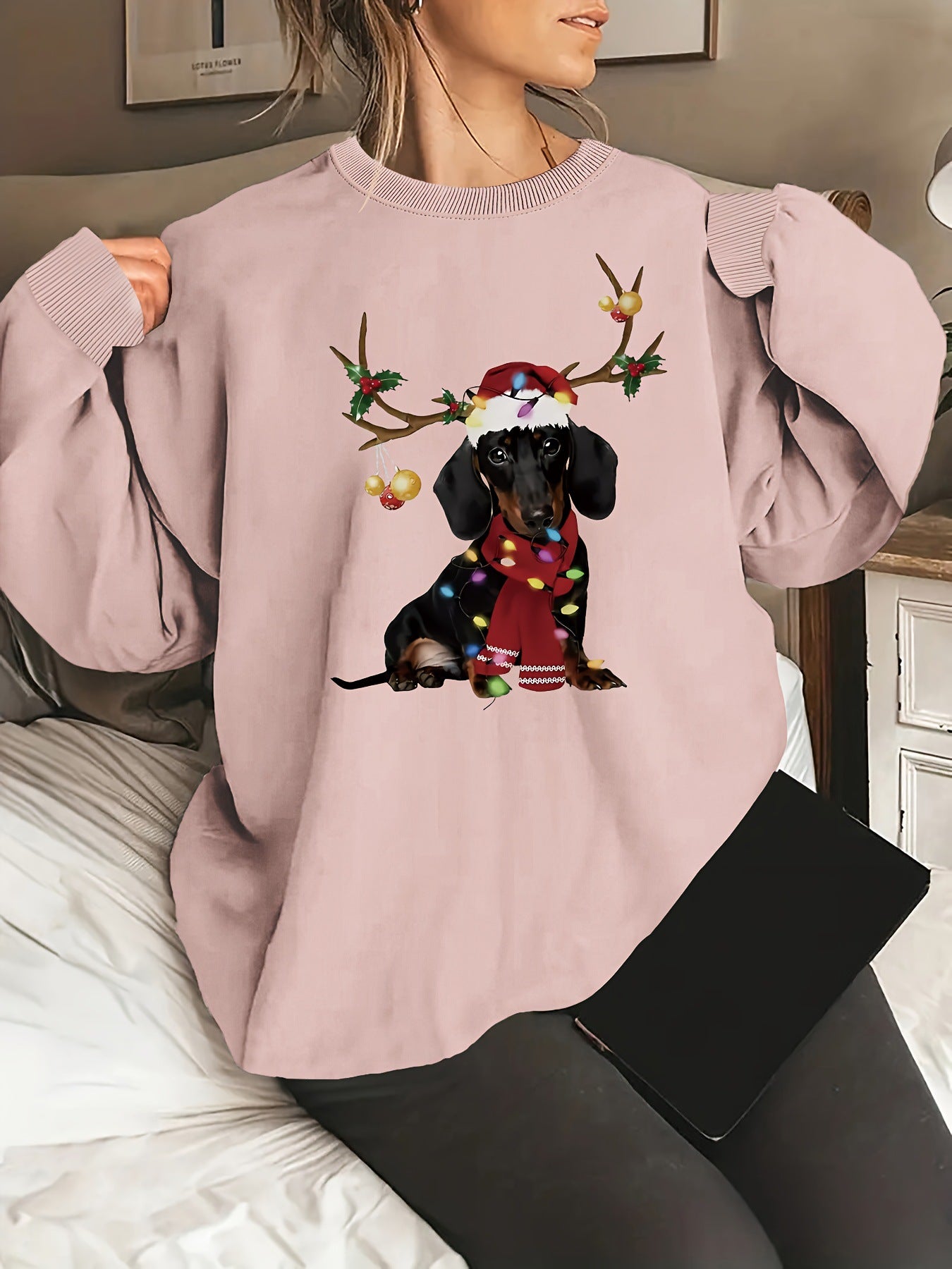 Women's Christmas Sweatshirt - Dachshund - Various Colours