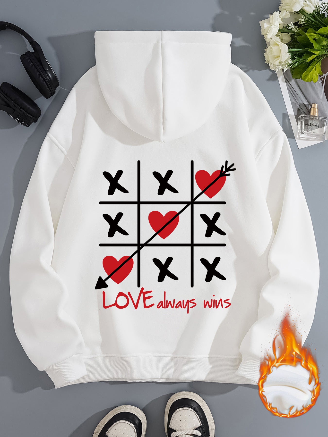 Valentines Inspired Hoodie - Hearts and Kisses