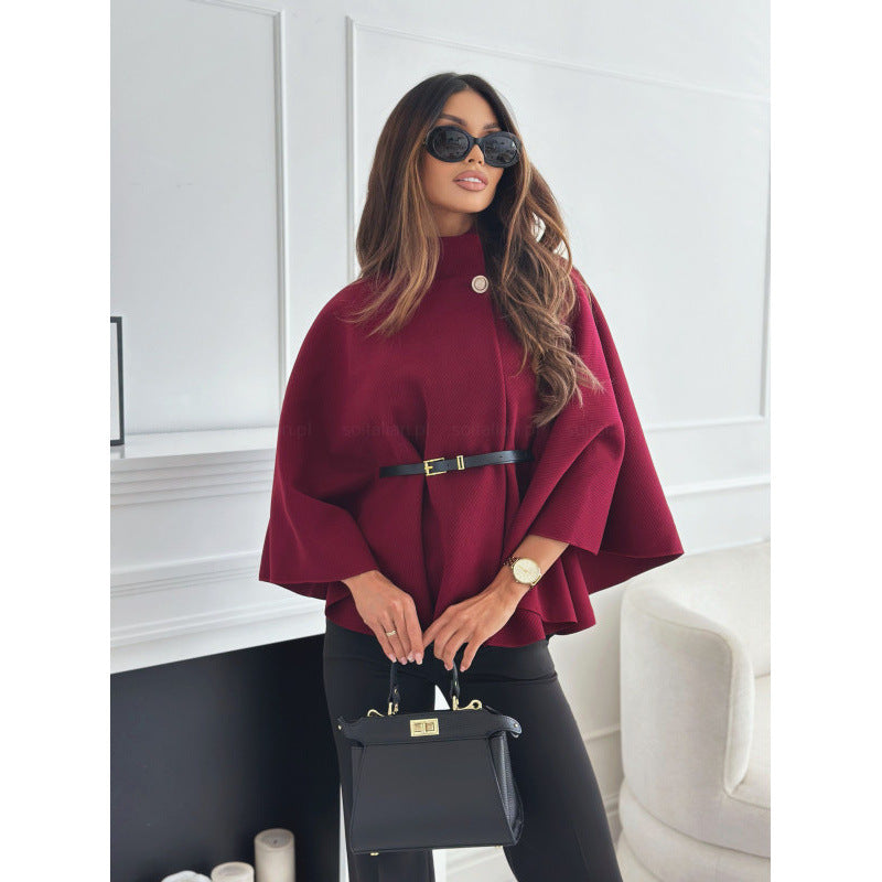 Women's Woollen Cape with Belt - Various Colours