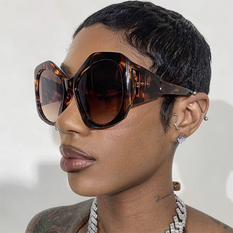 Ladies Large Frame Polygon Sunglasses - various colours
