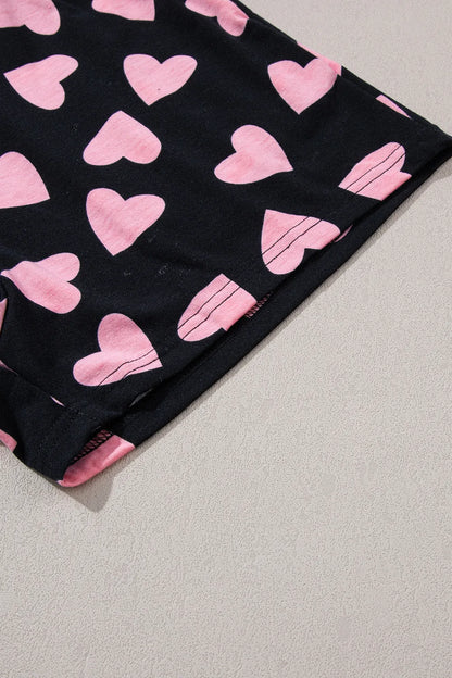 Women's Two Piece Heart Print Long Sleeve Pyjama Set
