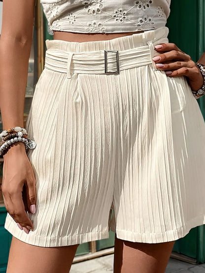 Women's Textured High Waist Shorts
