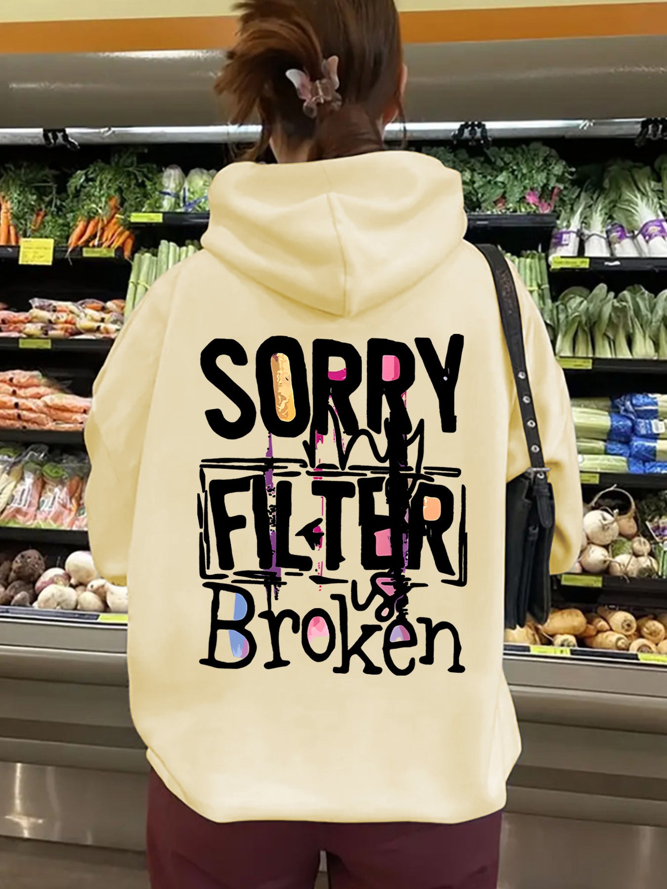 Women's Slogan Hoodie - Filter Broken
