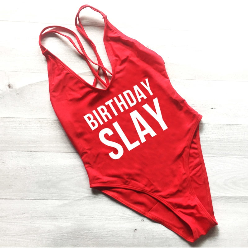 BIRTHDAY SLAY Swimsuit - various colours