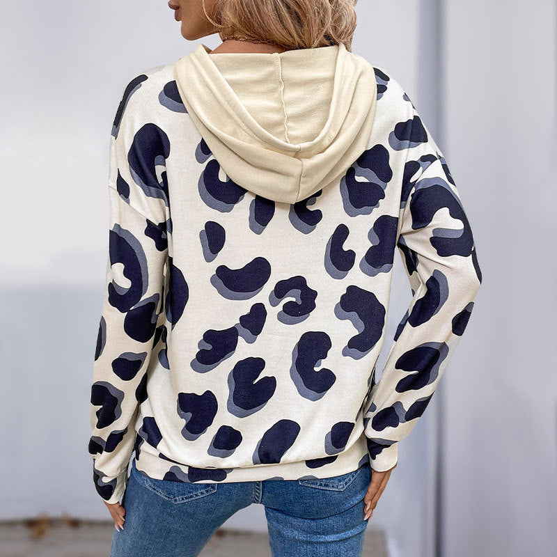 Leopard Print Hoodie Sweatshirt