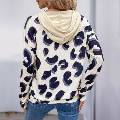 Leopard Print Hoodie Sweatshirt