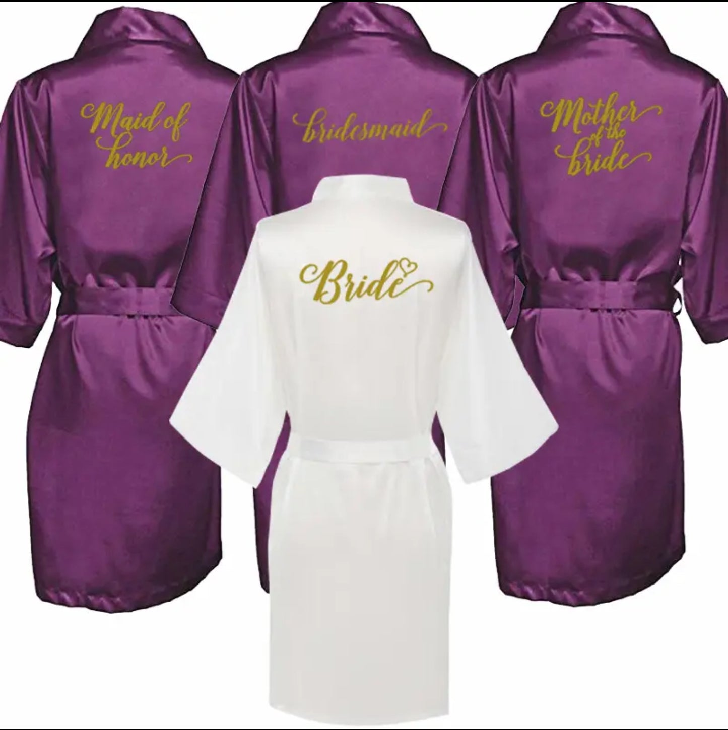 Purple Satin Robe Hen, Bride, Hen Party, Sister, Squad, Mother, Bridesmaid -
