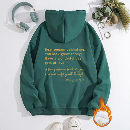 Fleece Lined Hoodie - Made You Smile