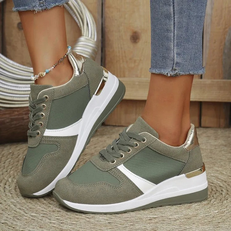 Lace Up Wedge Trainers