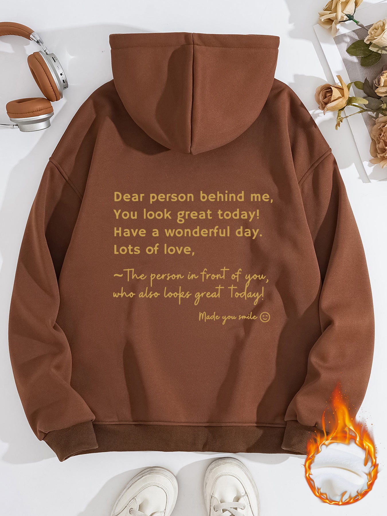 Fleece Lined Hoodie - Made You Smile