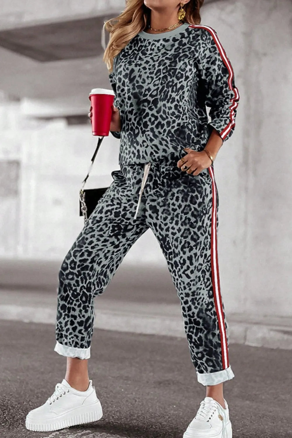 Women's Lounge Wear Set - Leopard Print - Various Colours