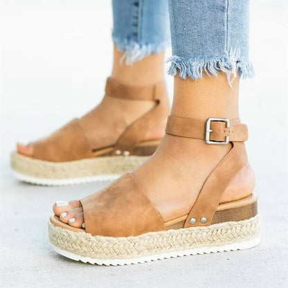 Women's Leopard Print Wedge Sandal