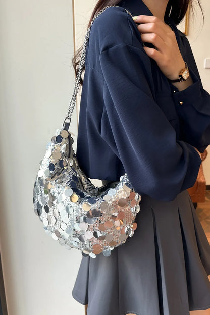 Sequin Chain Crossbody Bag - various colours