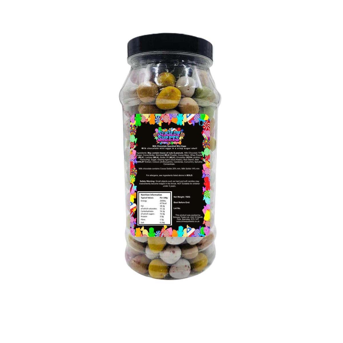 Chocolate Mini Eggs Sweet Gift Jar - 760g