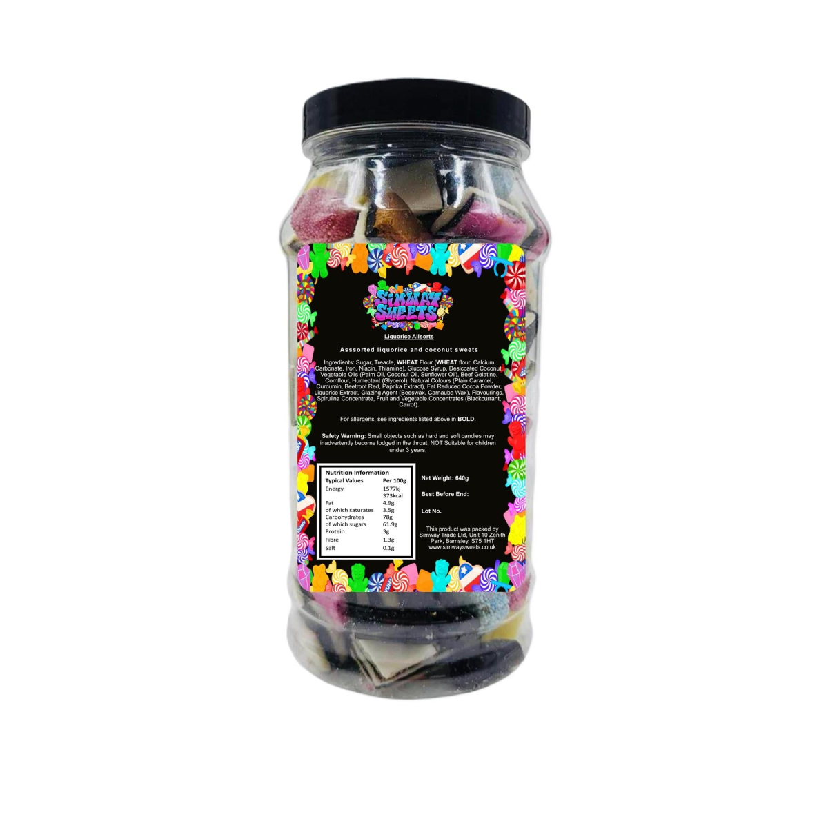 Liquorice Allsorts Sweets Gift Jar - 640g